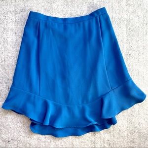 J. Crew Blue Ruffled Miniskirt